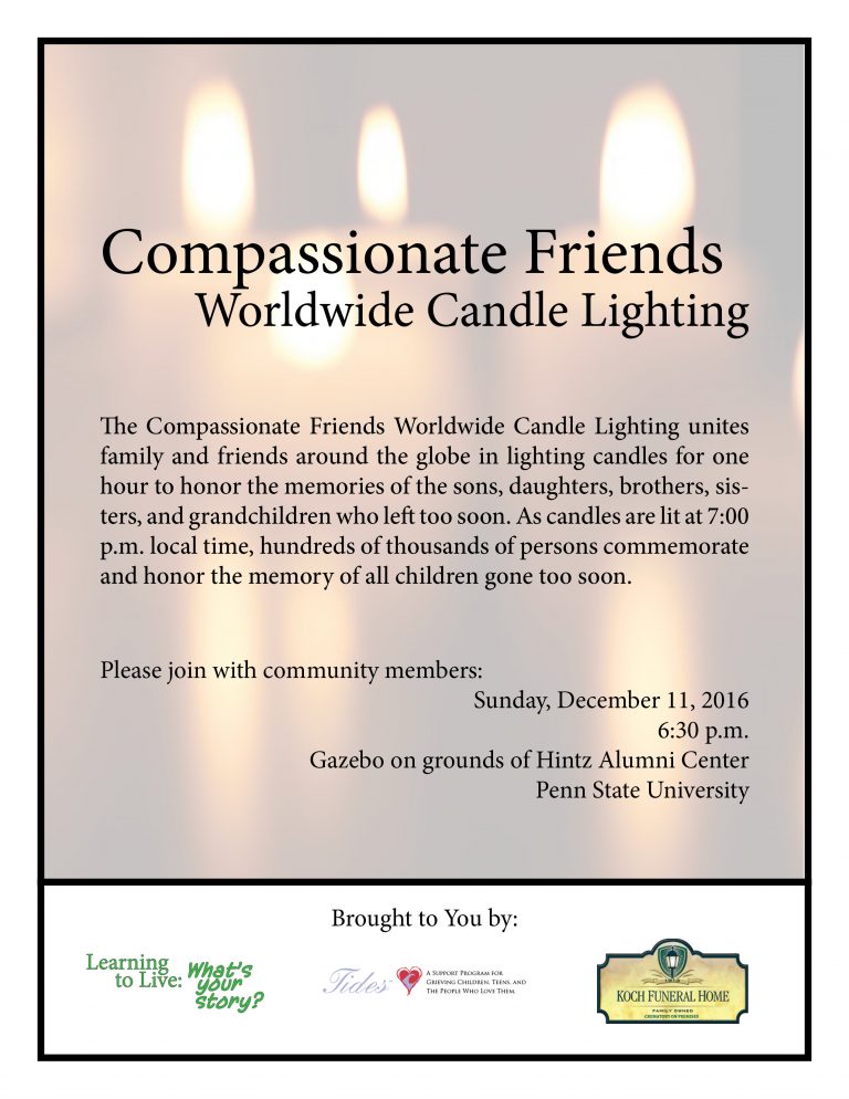 Compassionate Friends Worldwide Candle Lighting Learning to Live
